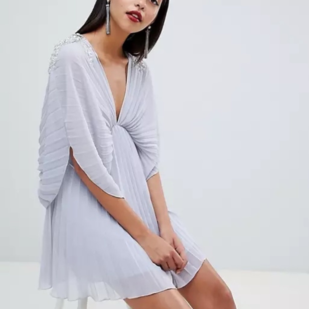 NWT ASOS DESIGN Pleated Kimono Dress with Beading